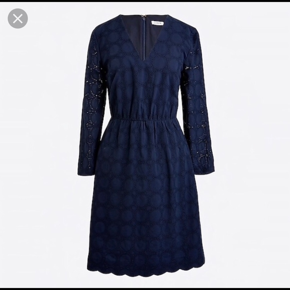J crew navy eyelet dress